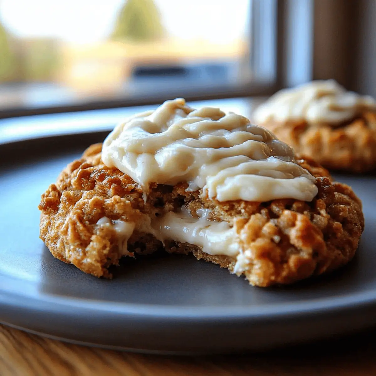 Soft Chewy Pumpkin Oatmeal Cookies Maple Frosting