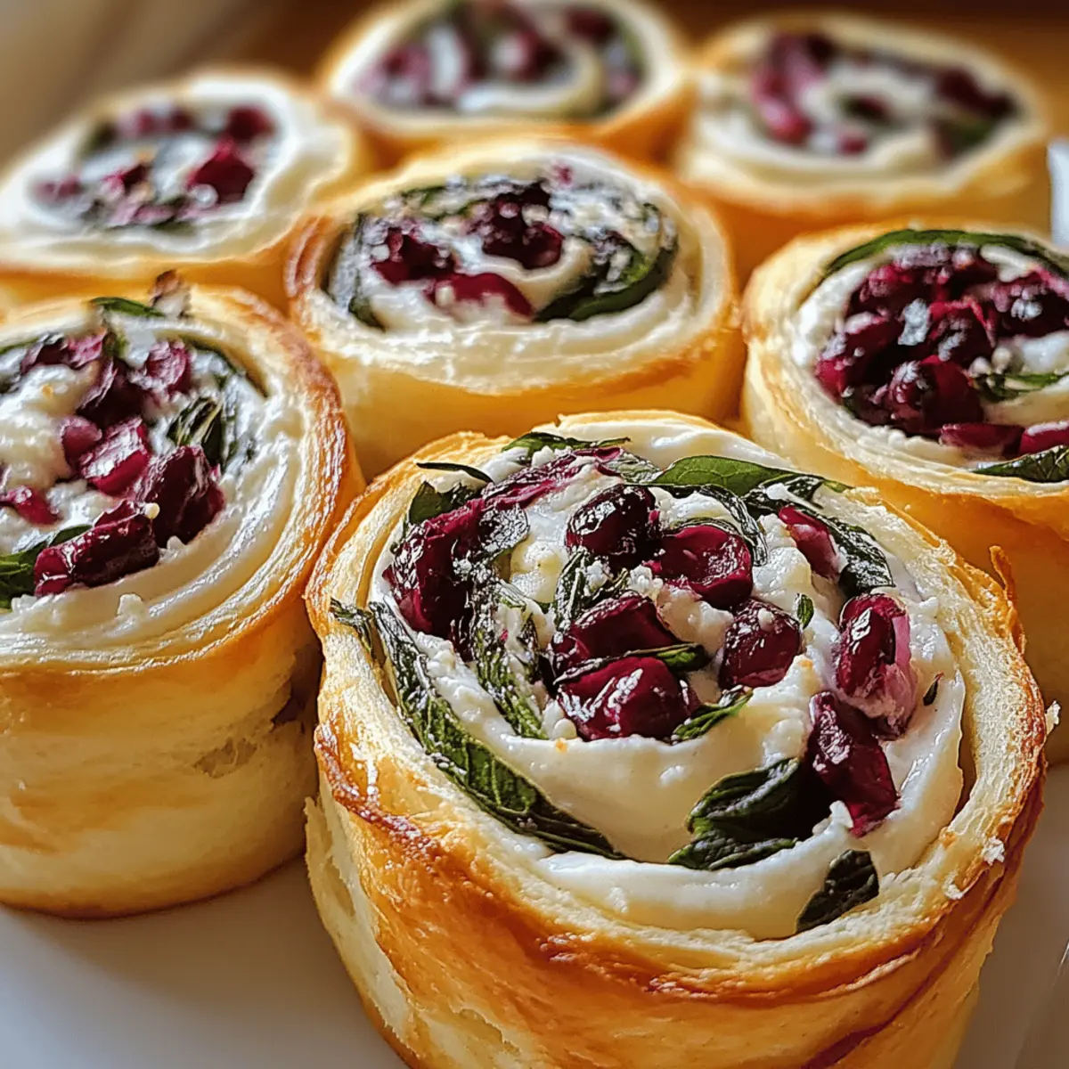 Cranberry Feta Pinwheels with Cream Cheese
