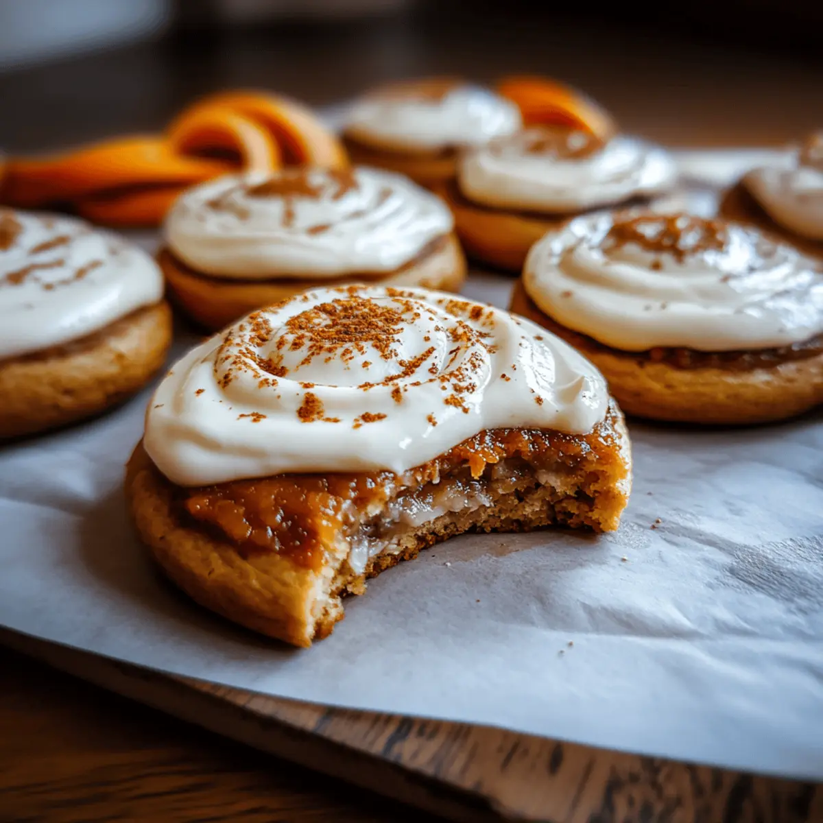 Pumpkin Sugar Cookies with Cream Cheese Frosting