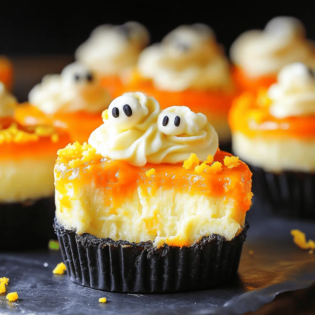 Mini Candy Corn Cheesecakes