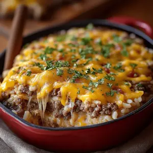 Cheesy Hamburger Rice Casserole