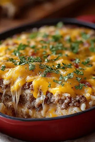 Cheesy Hamburger Rice Casserole