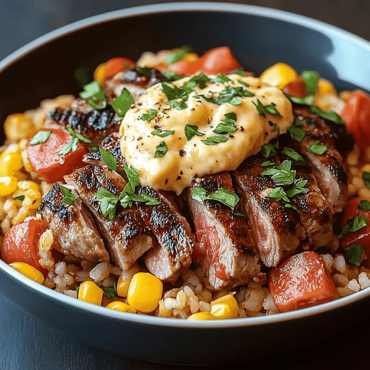 Steak Queso Rice