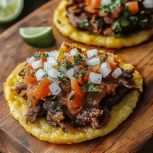 Mexican Tostadas de Carne Asada