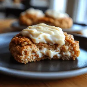 Soft Chewy Pumpkin Oatmeal Cookies Maple Frosting