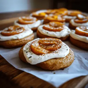 Pumpkin Sugar Cookies with Cream Cheese Frosting