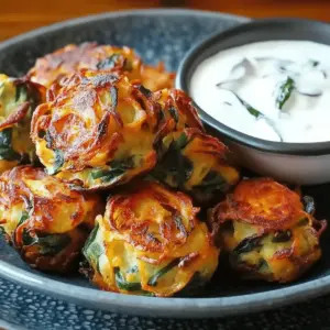 Onion and Spinach Pakoras with Mint Raita