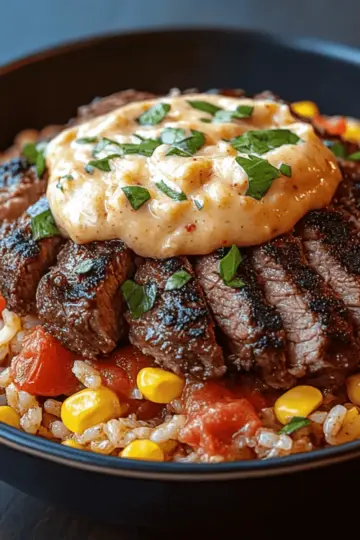 Steak Queso Rice