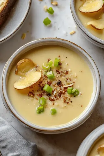 Roasted Garlic Cheddar Cauliflower Soup