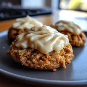 Soft Chewy Pumpkin Oatmeal Cookies Maple Frosting