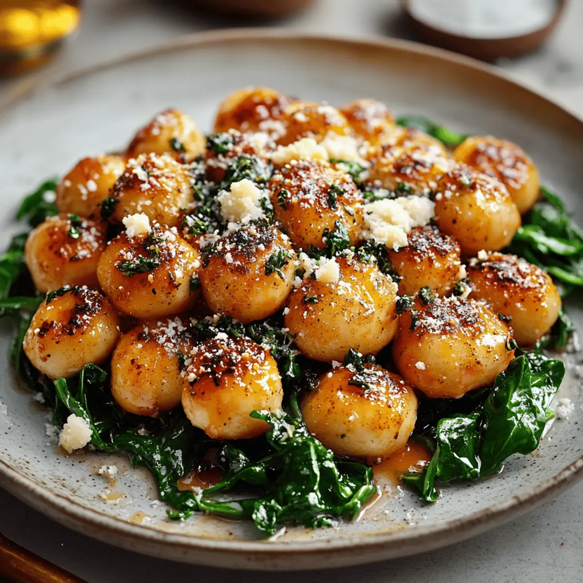 Crispy Gnocchi With Spinach And Feta