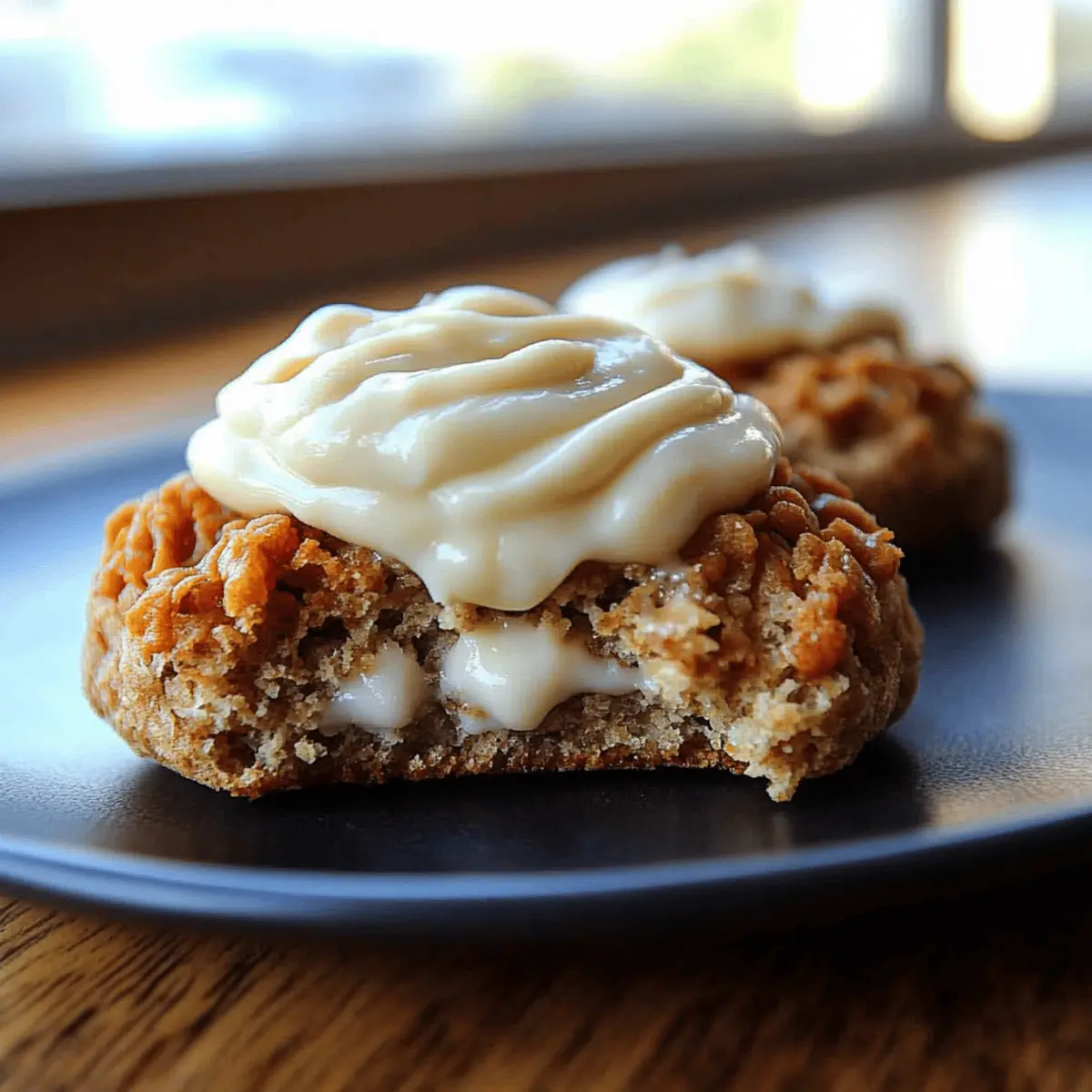 Soft Chewy Pumpkin Oatmeal Cookies Maple Frosting