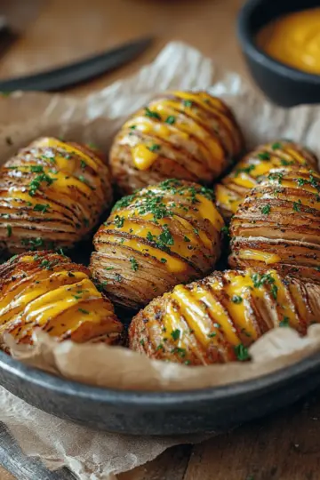 Oven-Baked Mini Hasselback Potatoes with Vegan Cajun Mayo