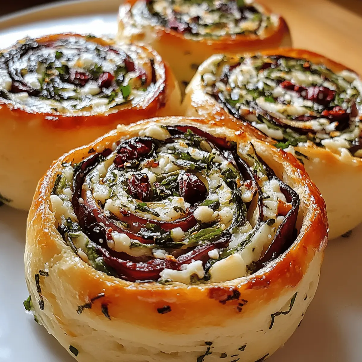 Cranberry Feta Pinwheels with Cream Cheese