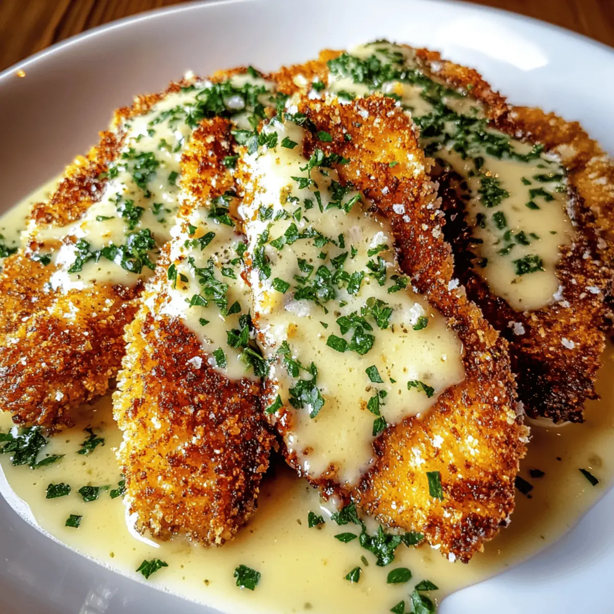 Crispy Parmesan Chicken with Garlic Sauce