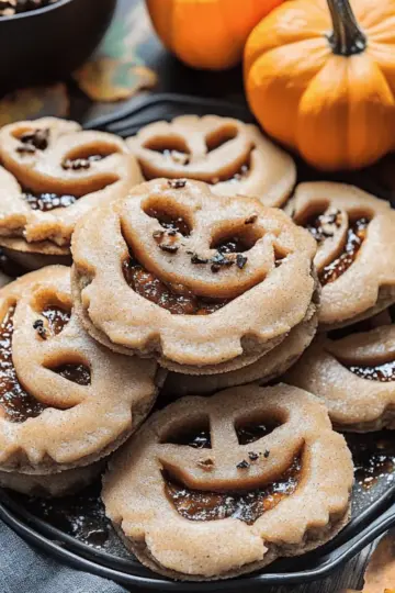Milk Chocolate Stuffed Jack-O’-Lantern Cookies