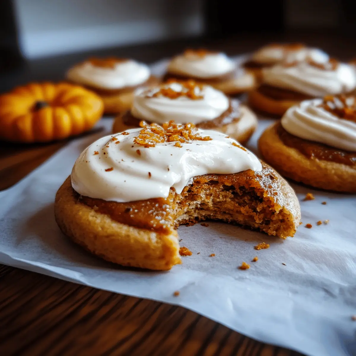 Pumpkin Sugar Cookies with Cream Cheese Frosting