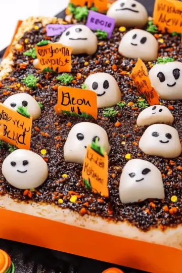 Halloween Graveyard Chocolate Poke Cake
