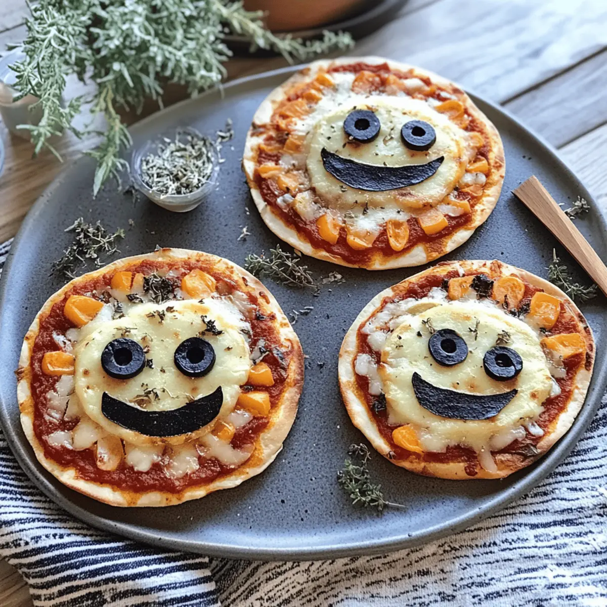 Halloween Mini Pizzas