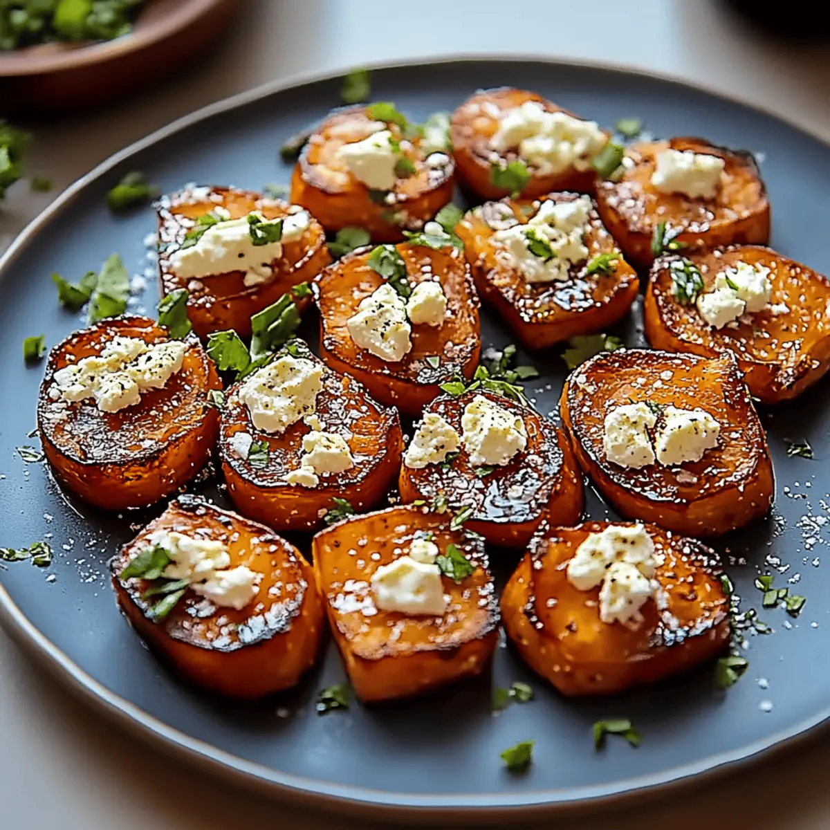Honey Feta Sweet Potato Rounds