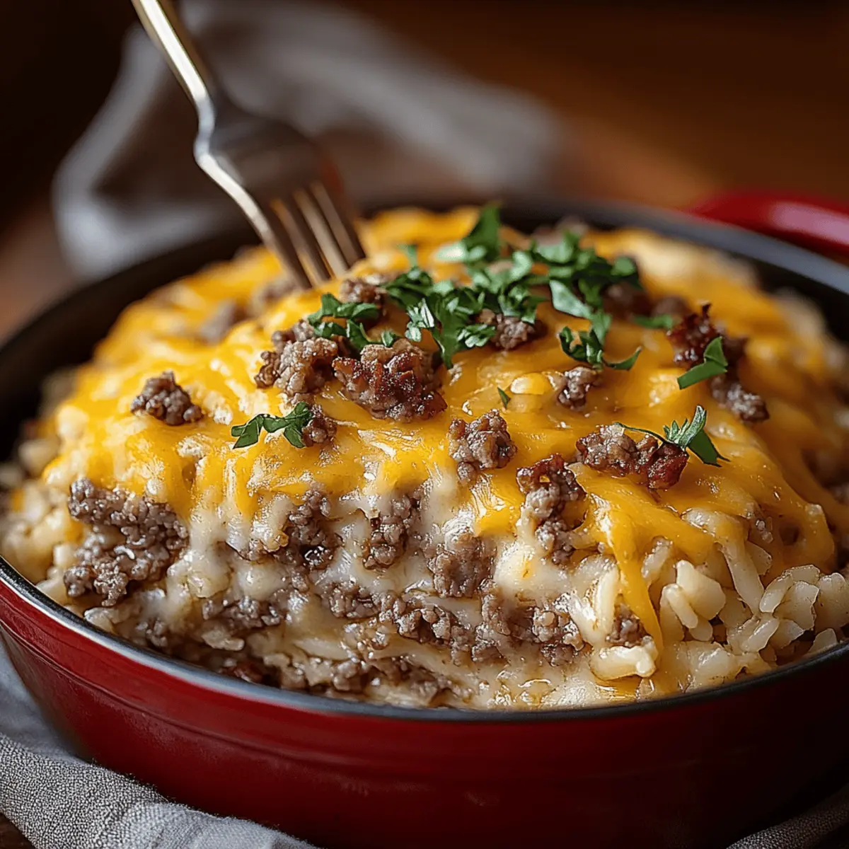 Cheesy Hamburger Rice Casserole