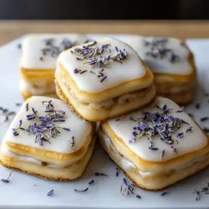 Iced Lemon Lavender Shortbread Cookies