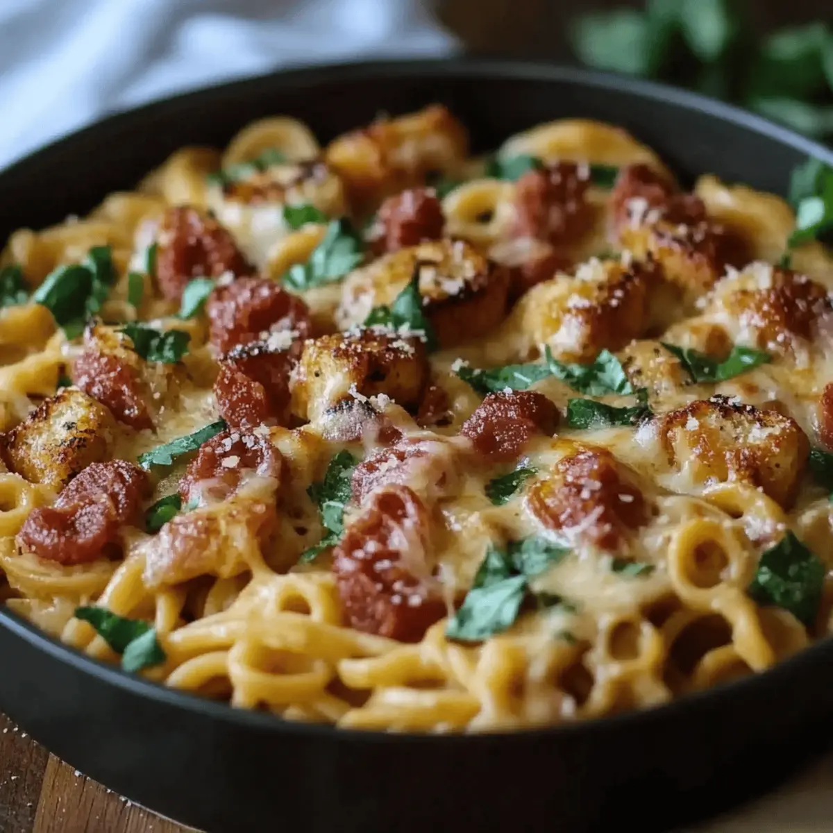 Chicken Apple Sausage One Pan Pasta