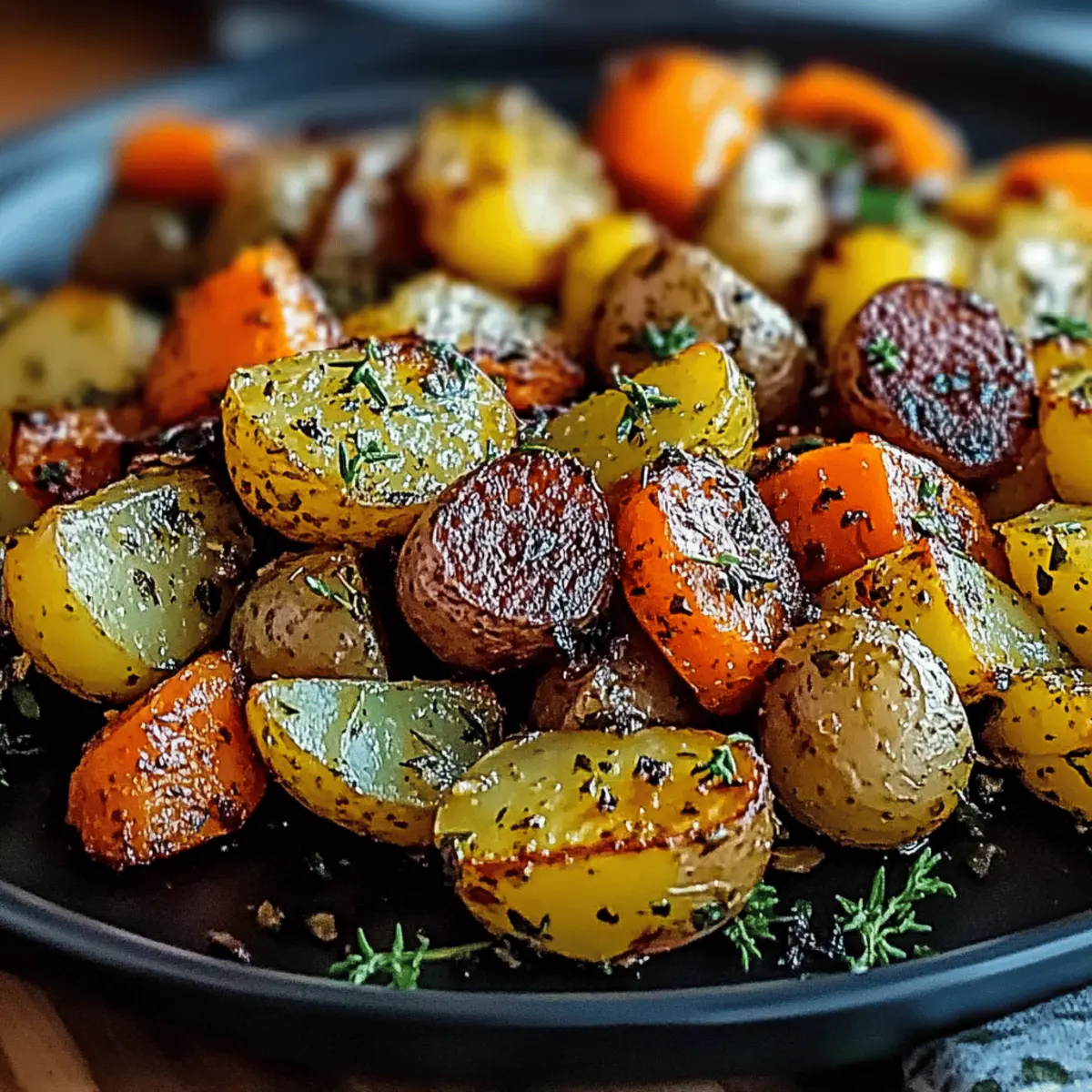 Garlic Herb Roasted Potatoes, Carrots, and Zucchini