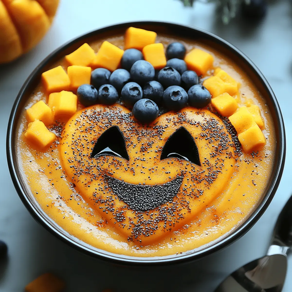 Jack-O’-Lantern Smoothie Bowls