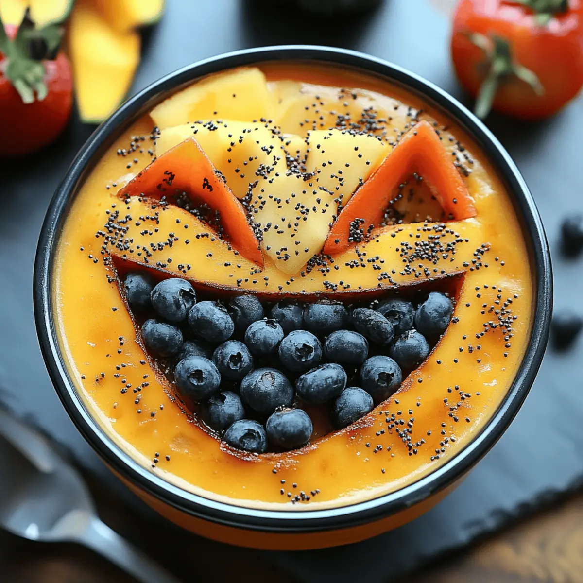 Jack-O’-Lantern Smoothie Bowls