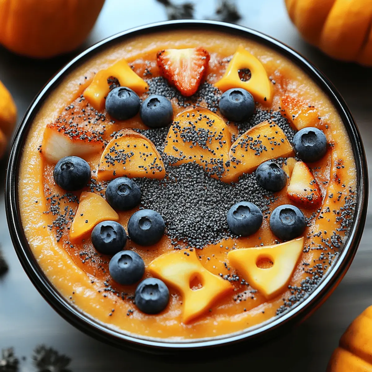 Jack-O’-Lantern Smoothie Bowls