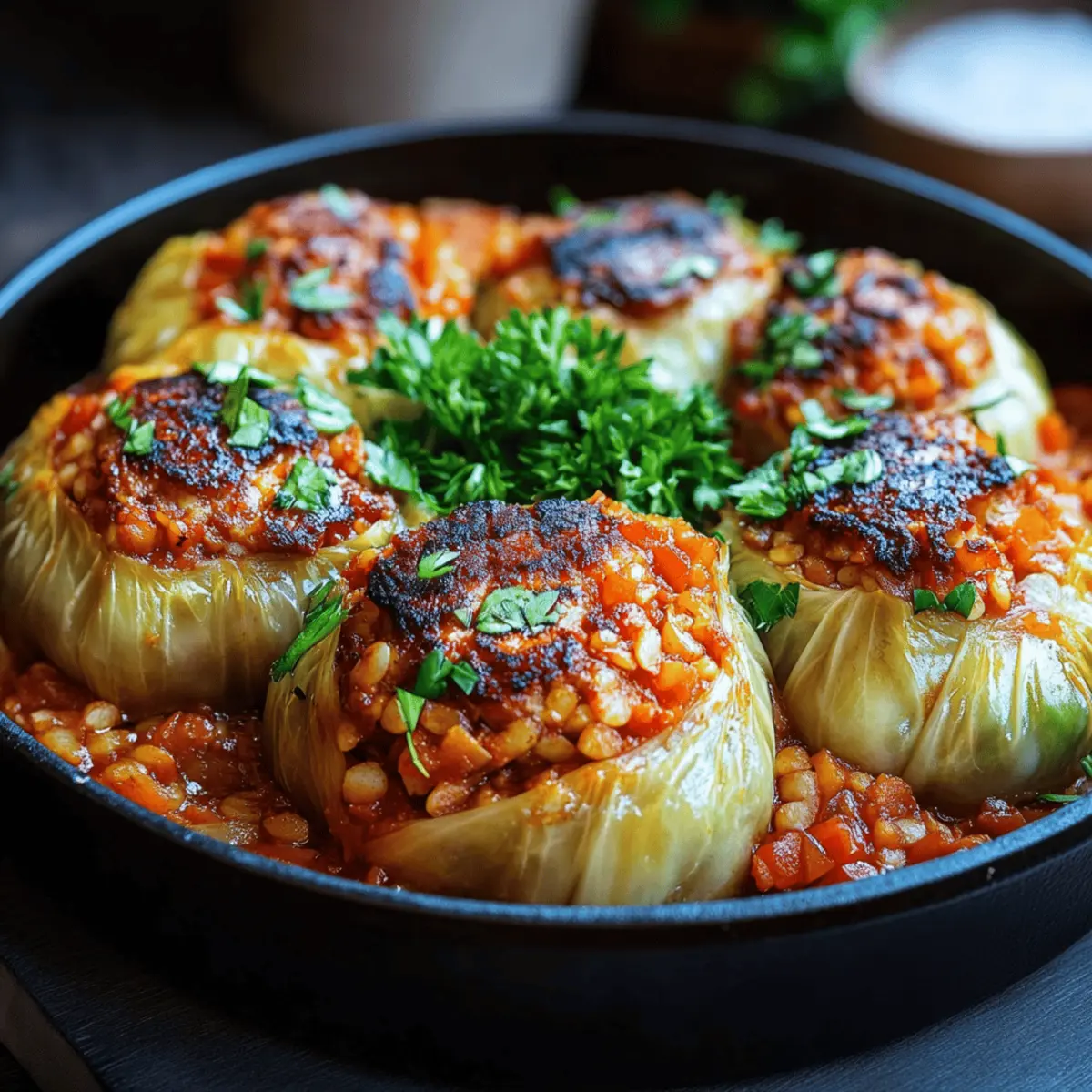 Lentil and Rice Stuffed Cabbage Rolls