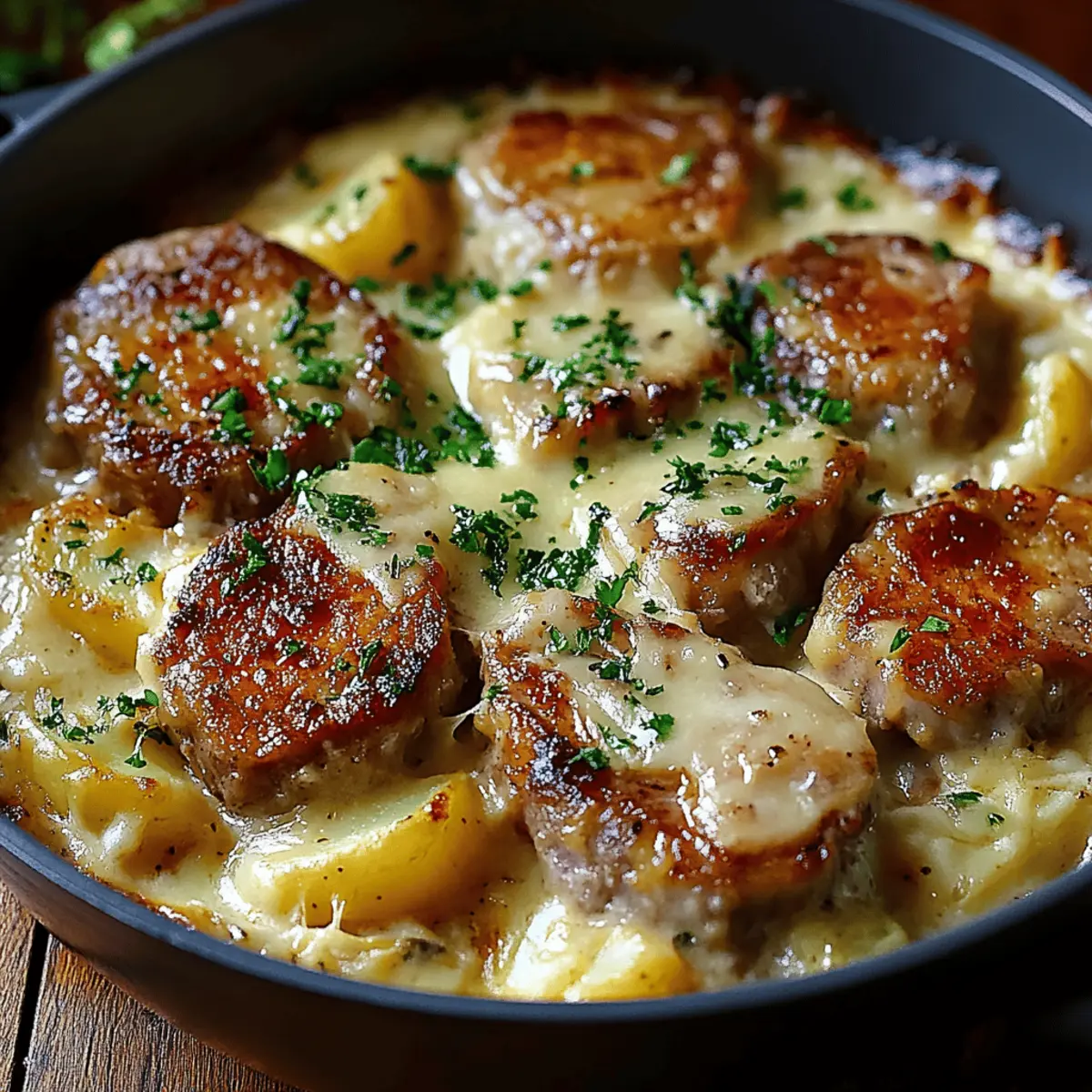 Smothered Pork Chop and Scalloped Potato Casserole