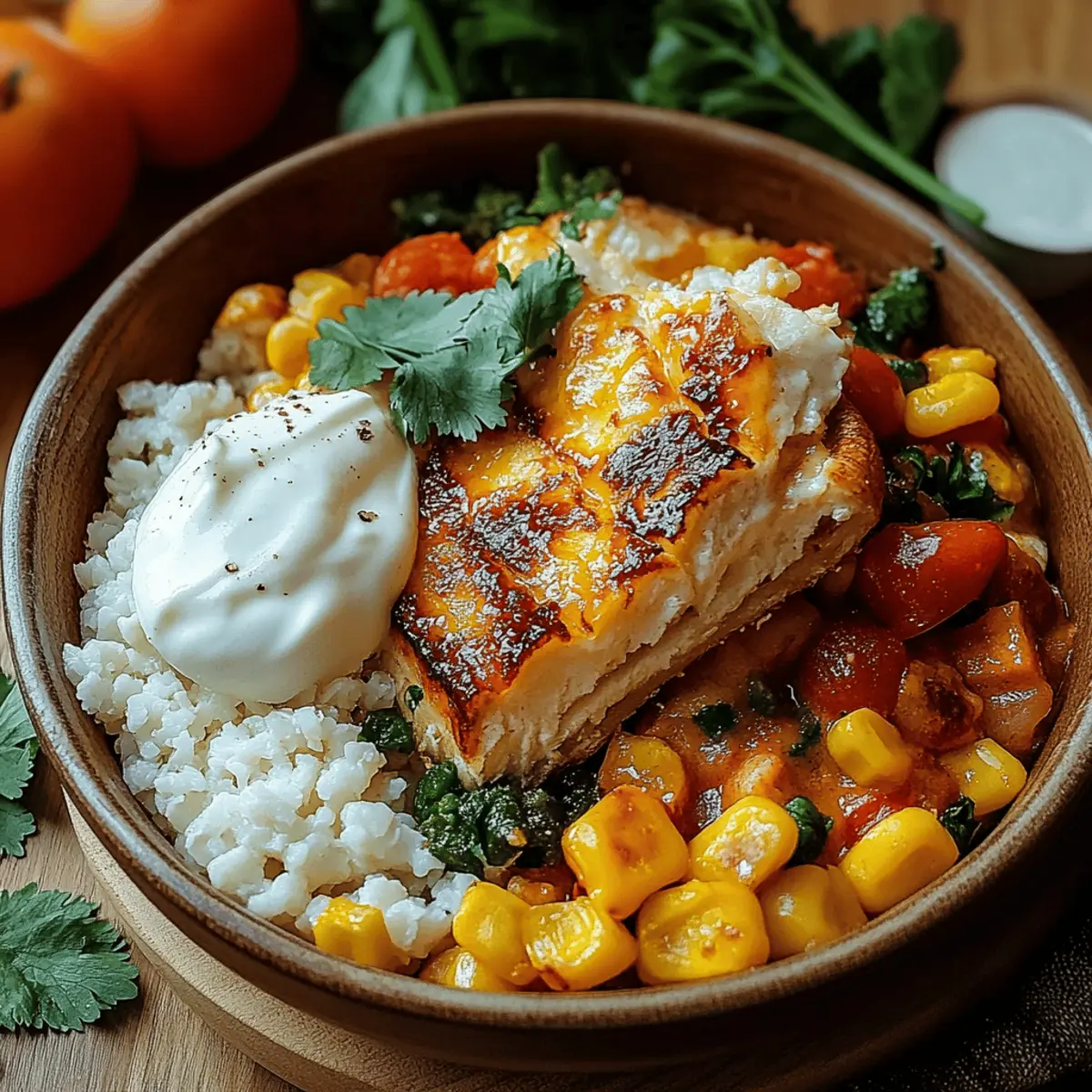Street Corn Chicken Rice Bowl