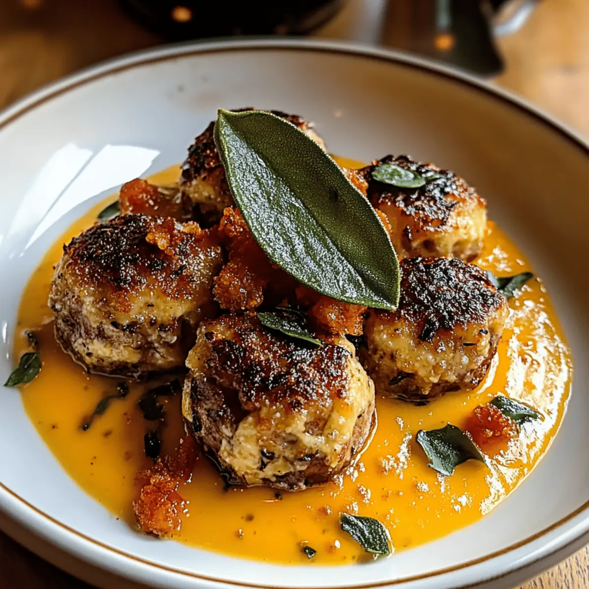 Turkey Meatballs in Pumpkin Sage Sauce
