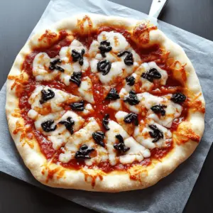 Creepy Halloween Spider Web Pizza