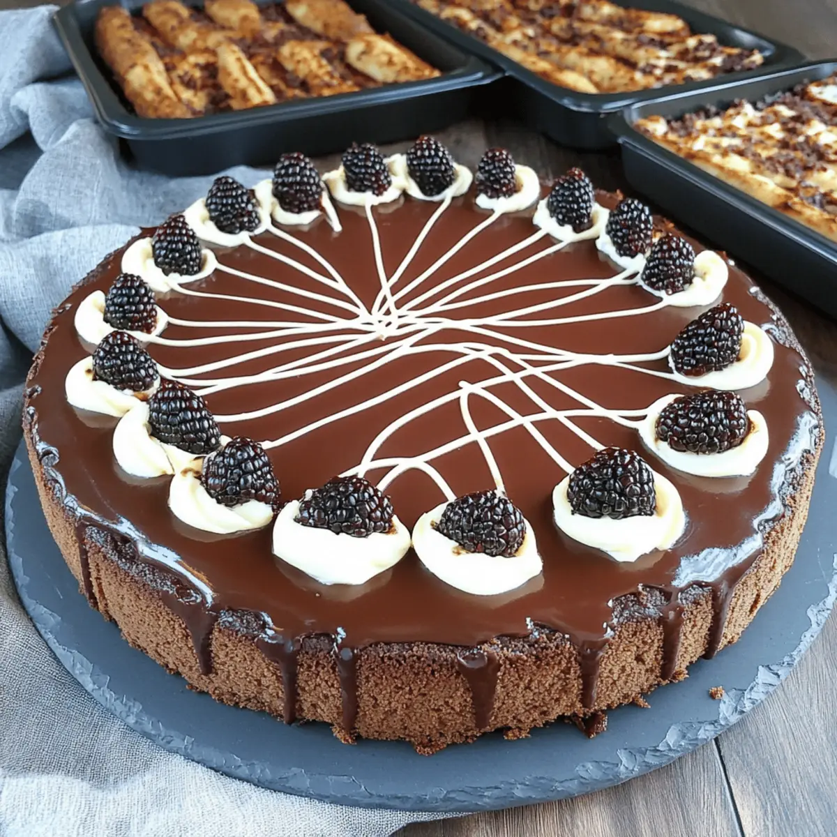 Chocolate Spiderweb Cheesecake