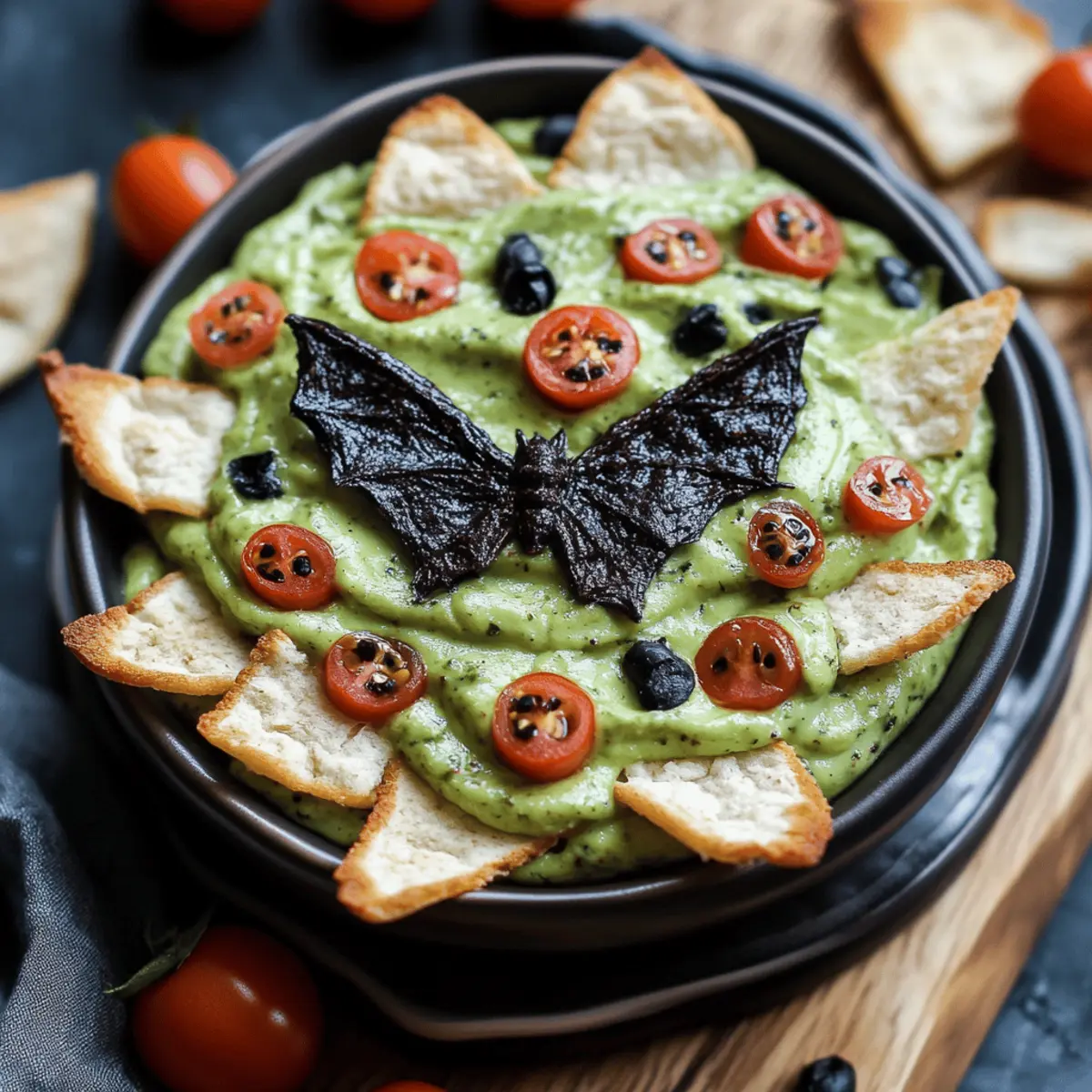 Swamp Guac with Creepy Crawler Chips