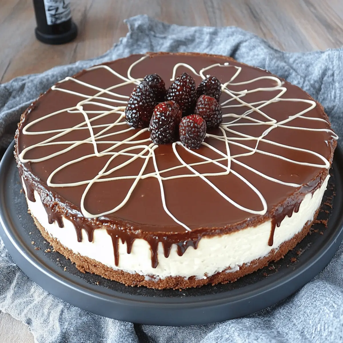 Chocolate Spiderweb Cheesecake
