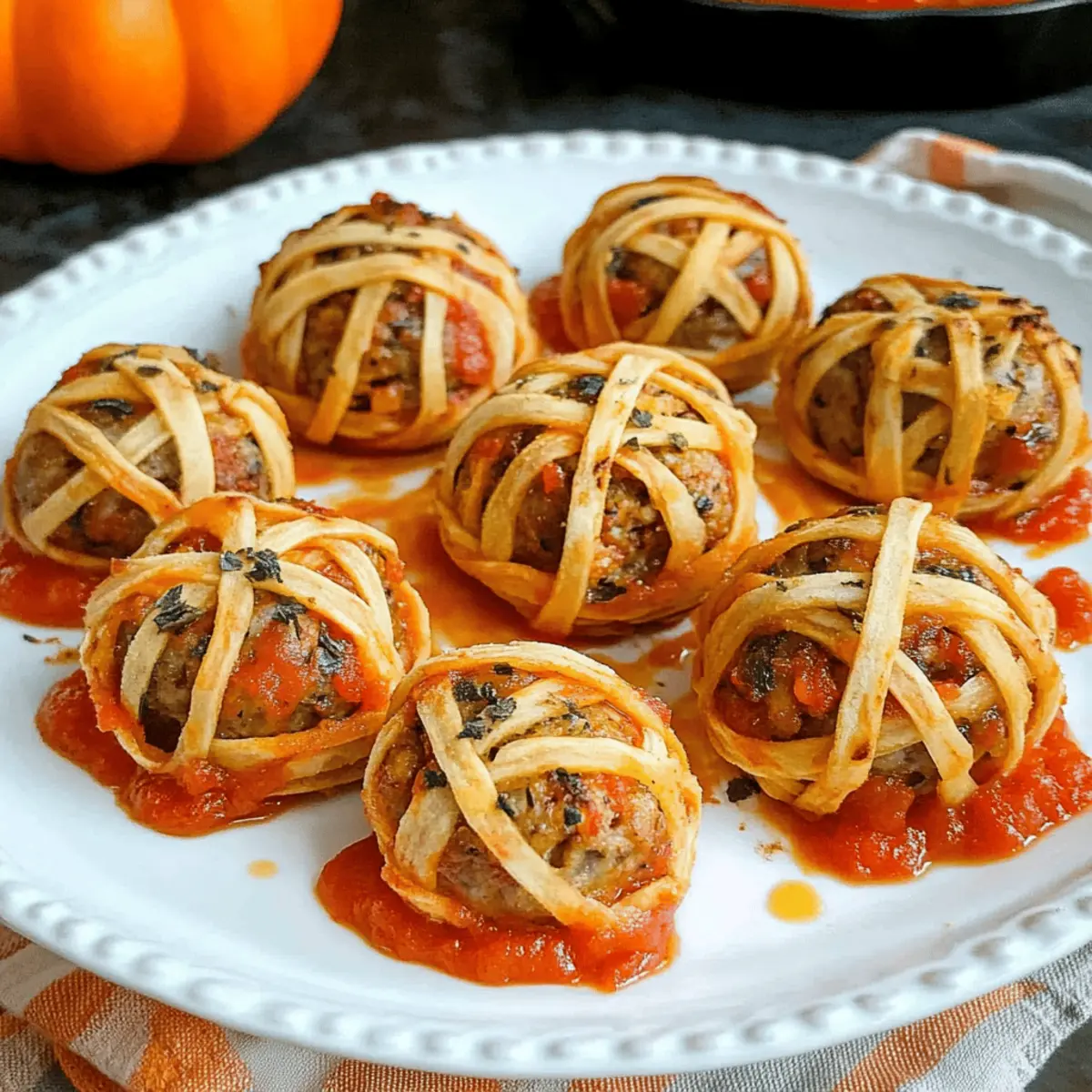 Halloween Mummy Meatballs
