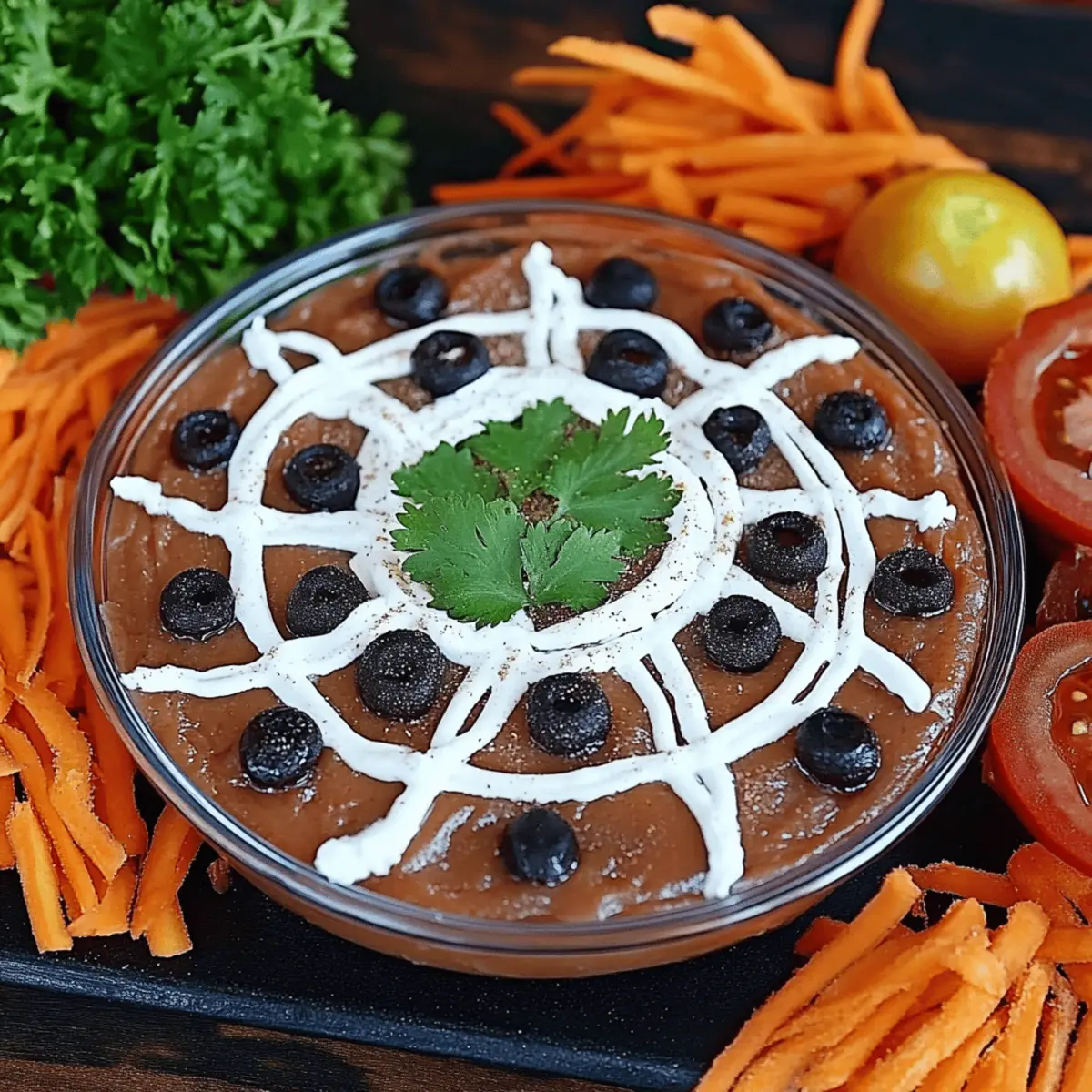 Spider Web Black Bean Dip