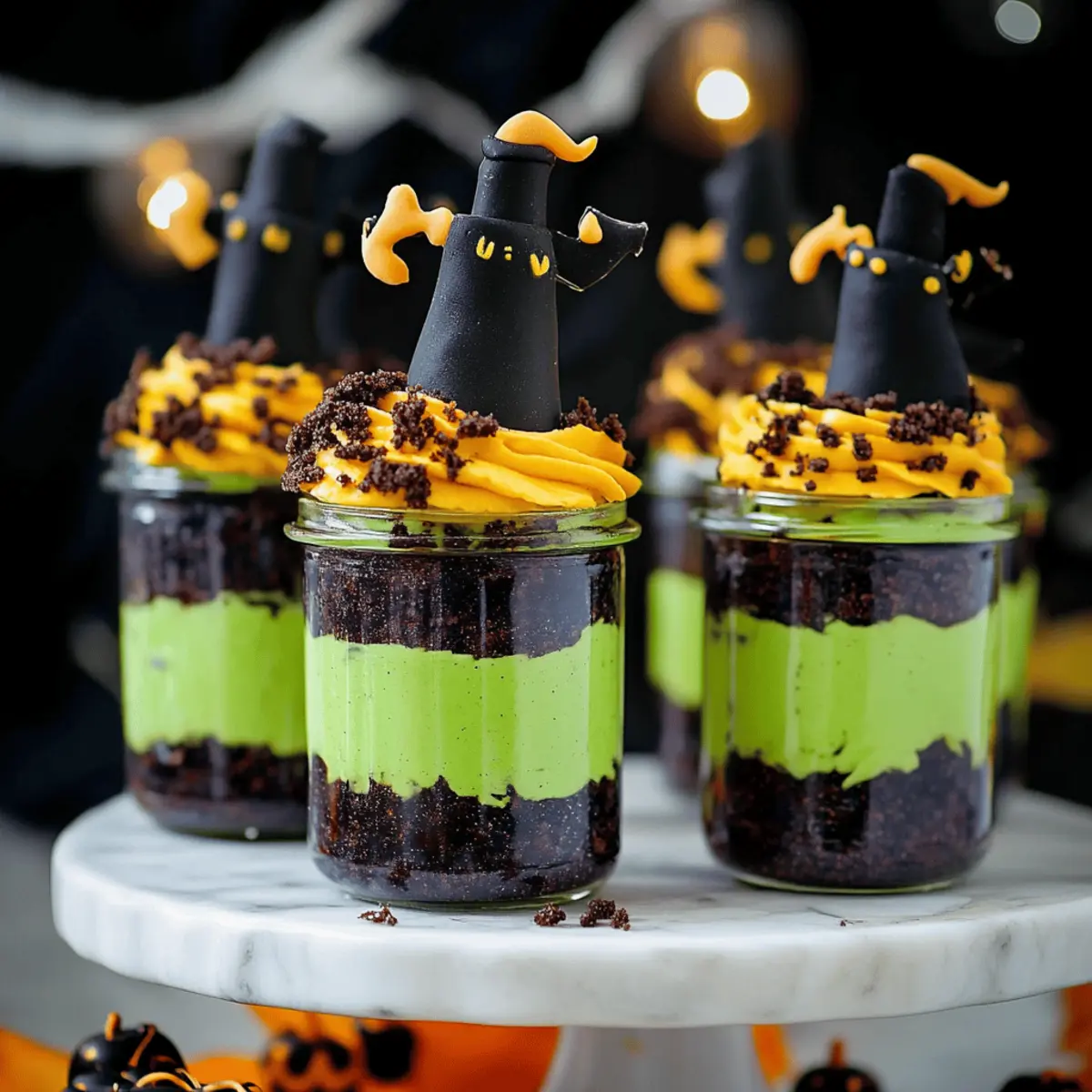 Witches' Brew Halloween Cake Jars