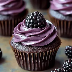 Dark Chocolate Blackberry Cupcakes