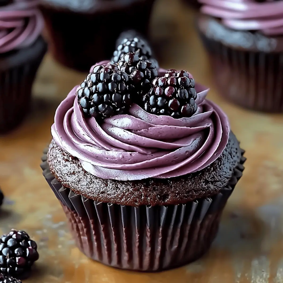 Dark Chocolate Blackberry Cupcakes