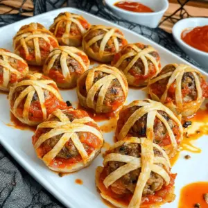 Halloween Mummy Meatballs