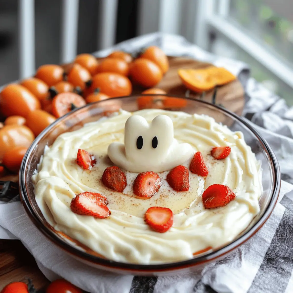 Ghostly Greek Yogurt Fruit Dip