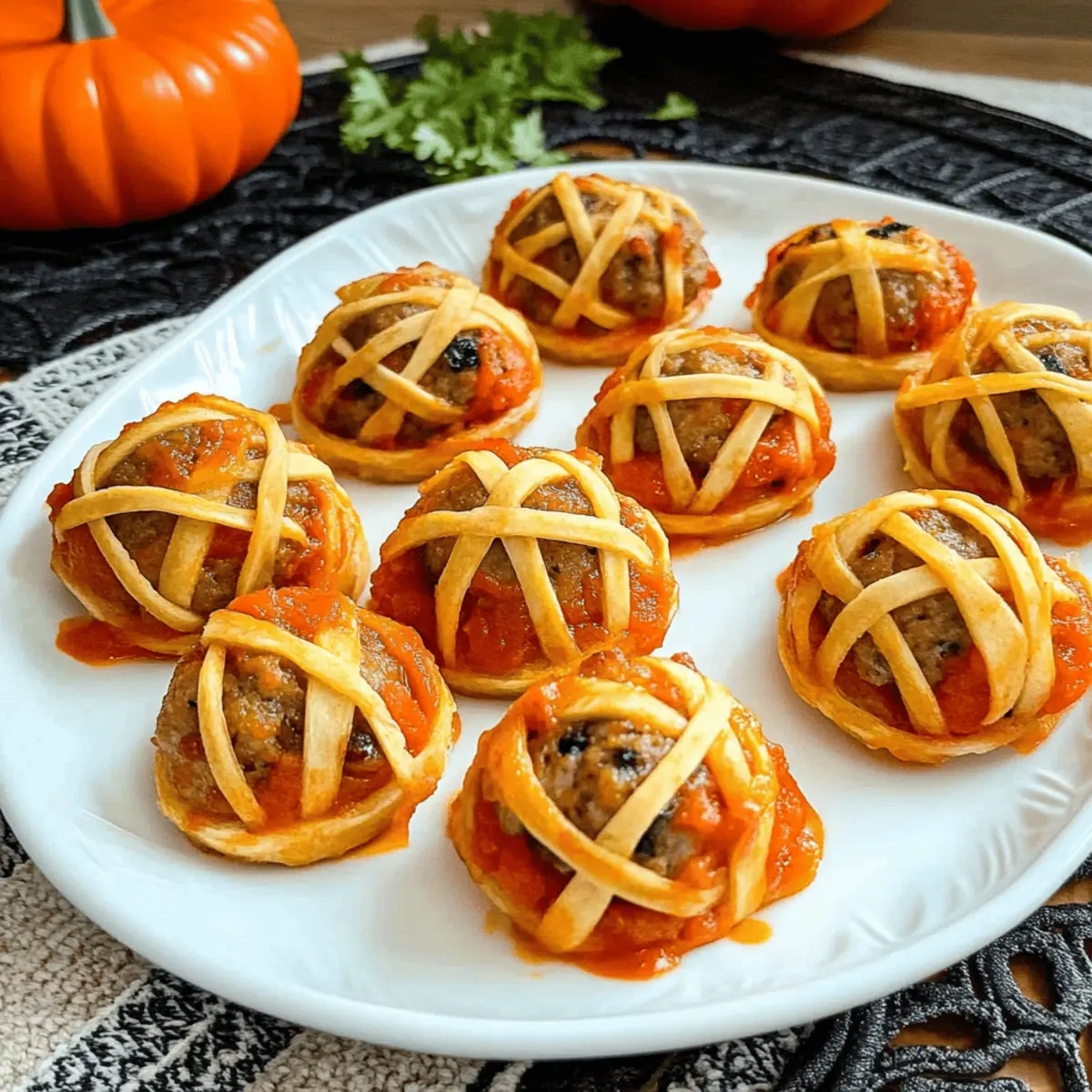 Halloween Mummy Meatballs