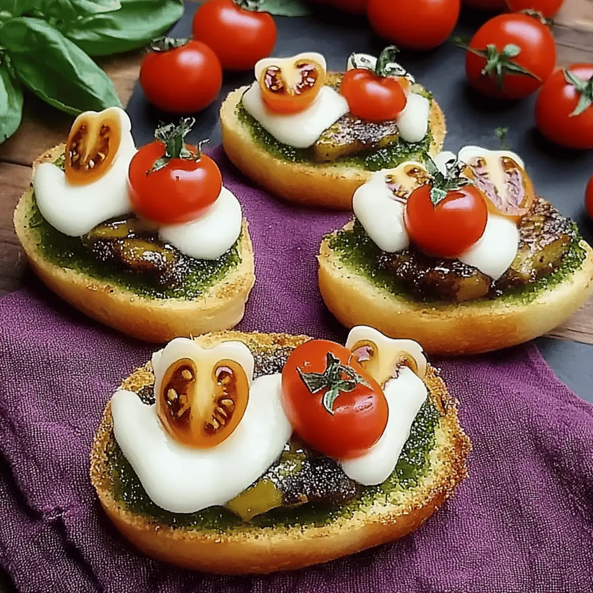 Caprese Crostini Ghosts