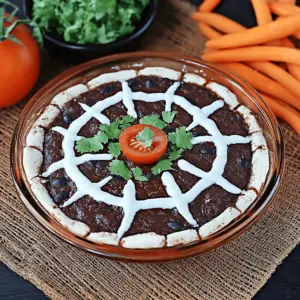 Spider Web Black Bean Dip