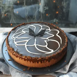 Chocolate Spiderweb Cheesecake